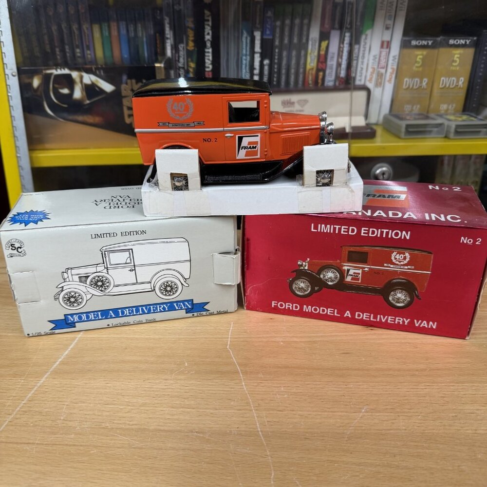 Fram Oil Filters Diecast Ford Model A Delivery Van Coin Bank 40th Anniversary